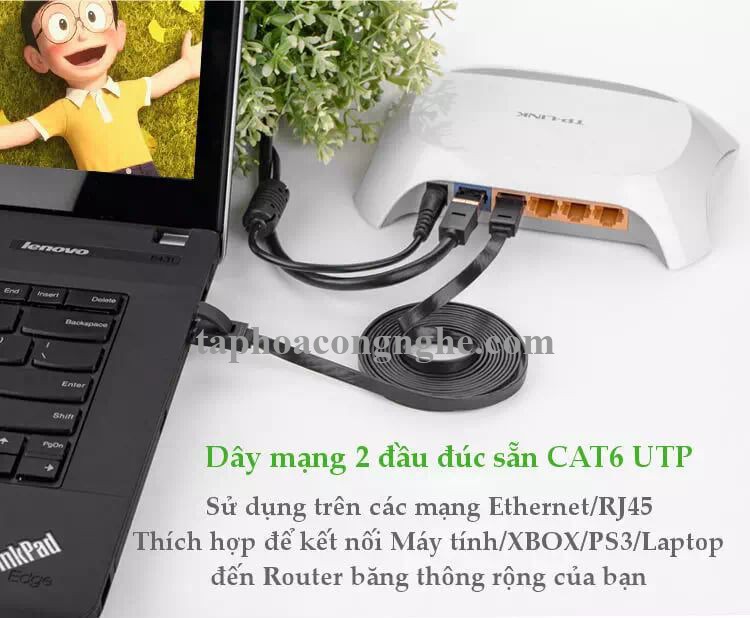 Ugreen 11240 10M màu Đen Cáp mạng LAN CAT6 UPT cáp dẹp NW104 30011240